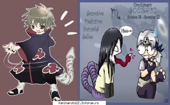 eu sunt scorpion ca orochimaru :x  si sasori :nebun: ce zodie sunteti ?